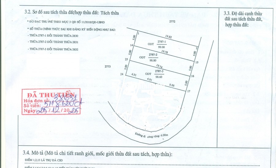Bán đất ở ODT tại Bờ Dầu
